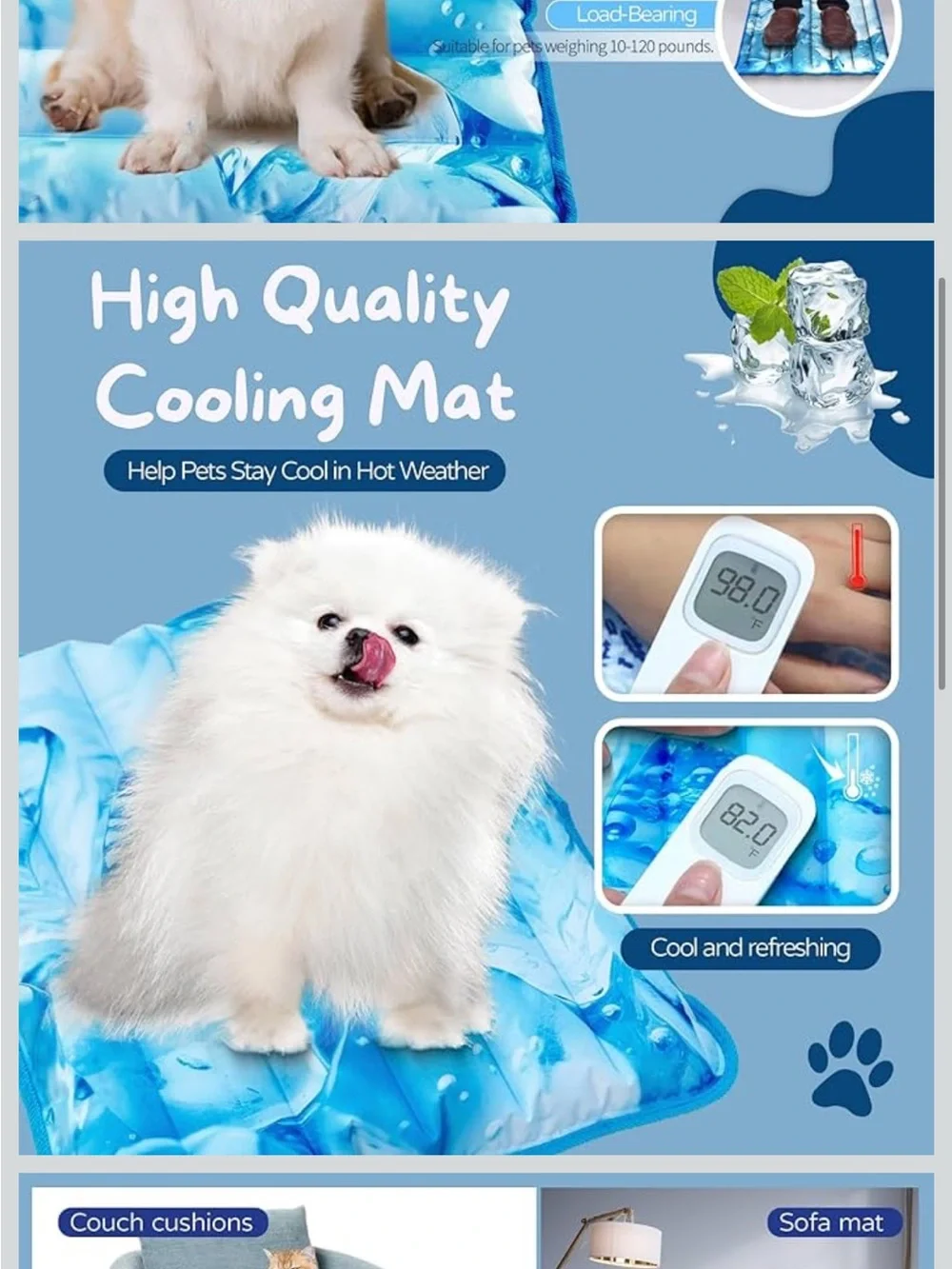 Cooling Pet Mat for Dogs - Blue